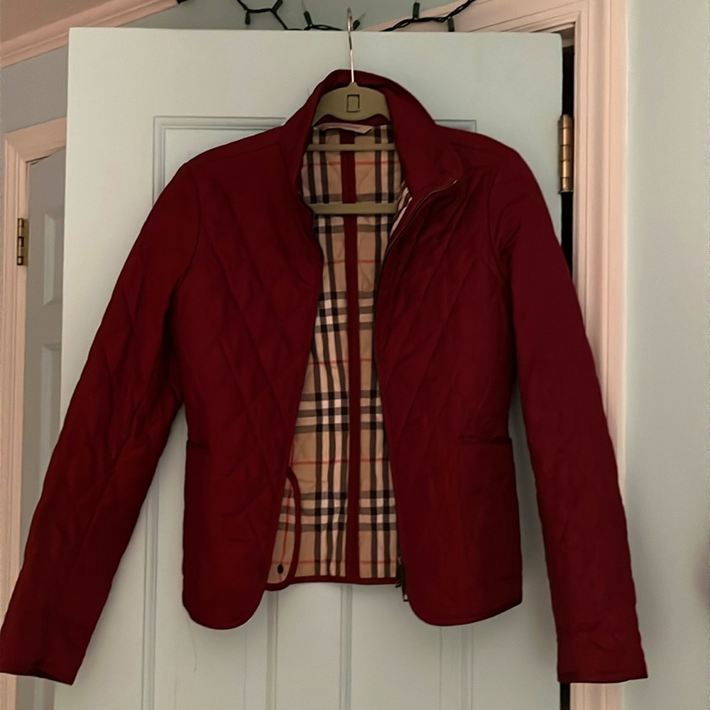Burberry Red Quilted Jacket